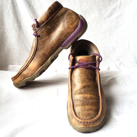 Womens Chukka Driving Moc Leather Boots 